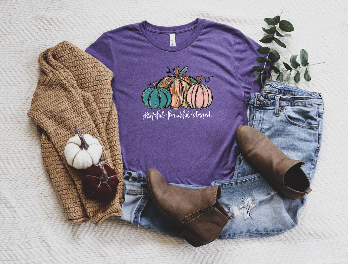 Thankful Grateful Blessed Shirt, Pumpkin Shirt