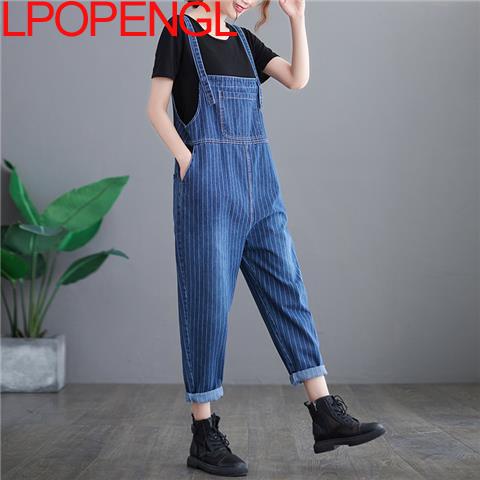 Art Stitching Denim Overalls