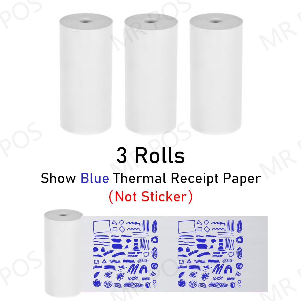 3 Rolls Thermal Paper Sticker Label